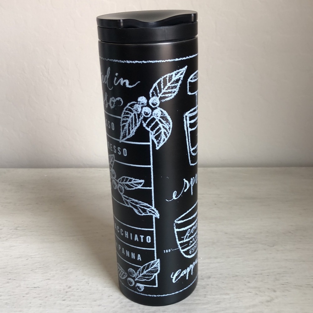 EUC Starbucks 16oz stainless Chalkboard tumbler - Picture 2 of 7